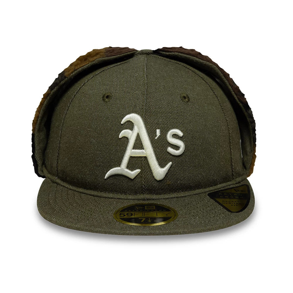 Athletics MLB Camo Open Green Retro Crown 59FIFTY Fitted Cap-Benirox
