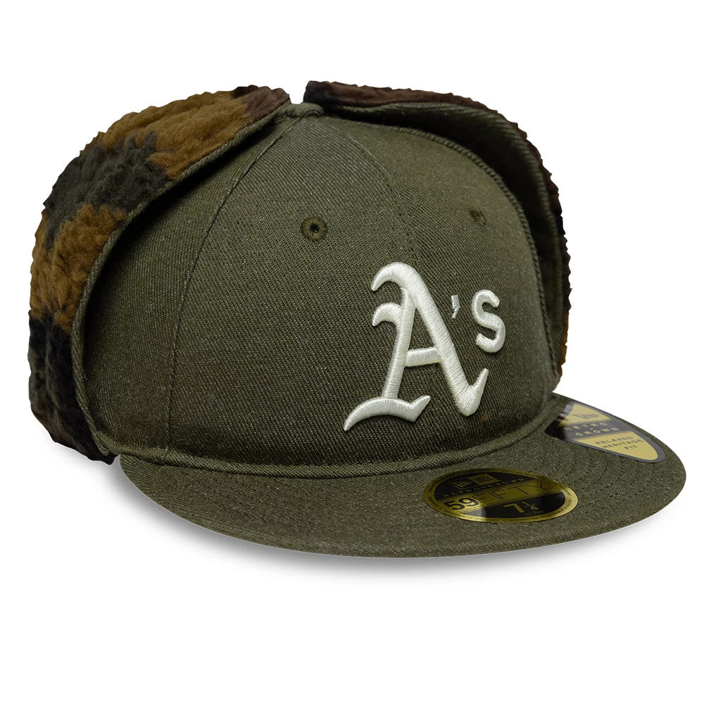 Athletics MLB Camo Open Green Retro Crown 59FIFTY Fitted Cap-Benirox