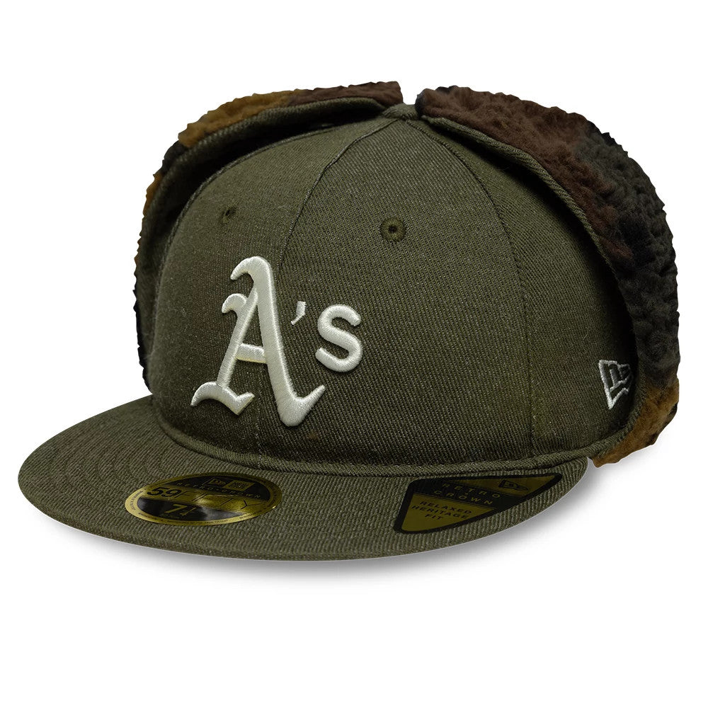Athletics MLB Camo Open Green Retro Crown 59FIFTY Fitted Cap-Benirox