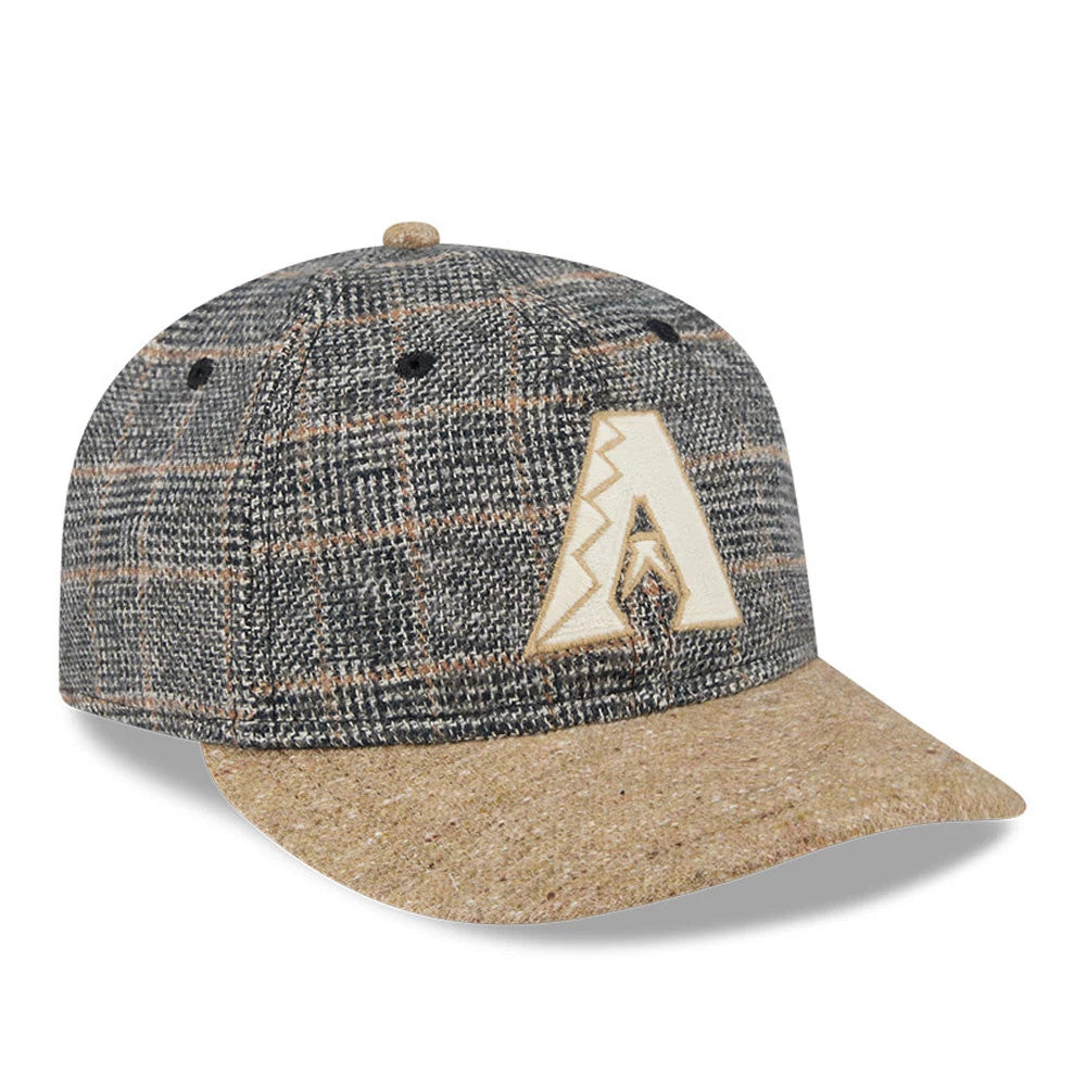 Arizona Diamondbacks MLB Vintage Tweed Open Blue Retro Crown 59FIFTY Fitted Cap-Benirox