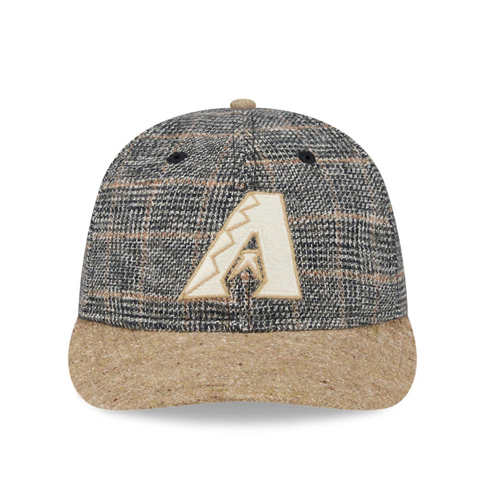 Arizona Diamondbacks MLB Vintage Tweed Open Blue Retro Crown 59FIFTY Fitted Cap-Benirox