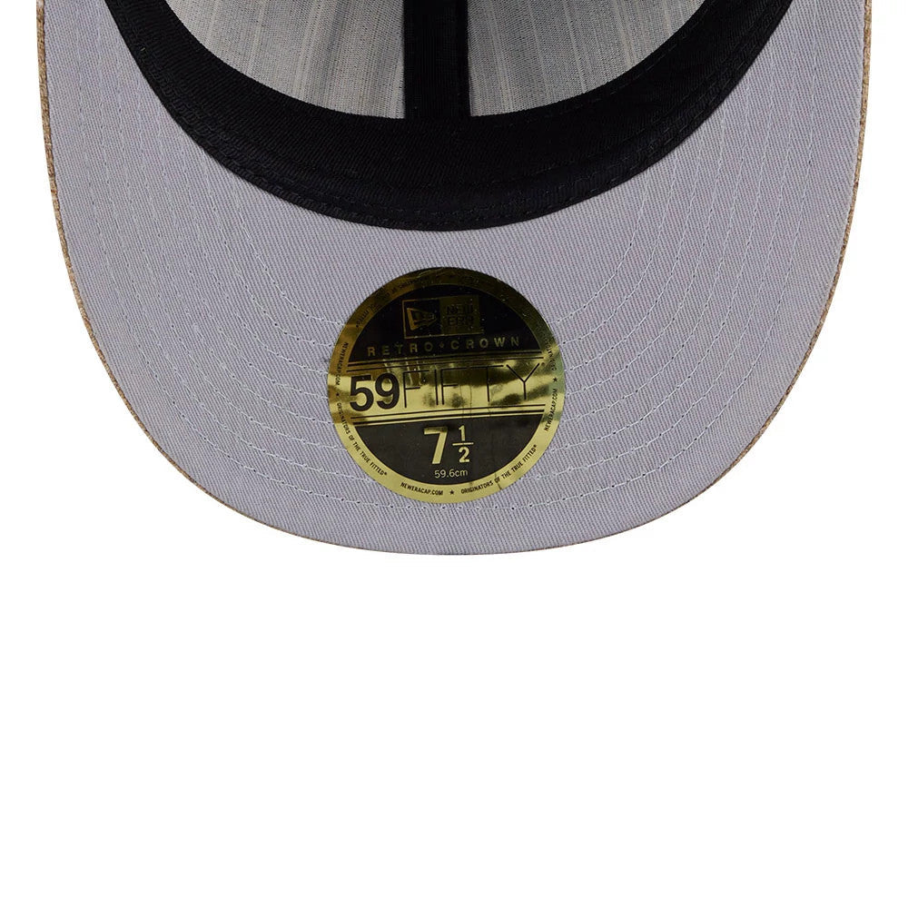 Arizona Diamondbacks MLB Vintage Tweed Open Blue Retro Crown 59FIFTY Fitted Cap-Benirox