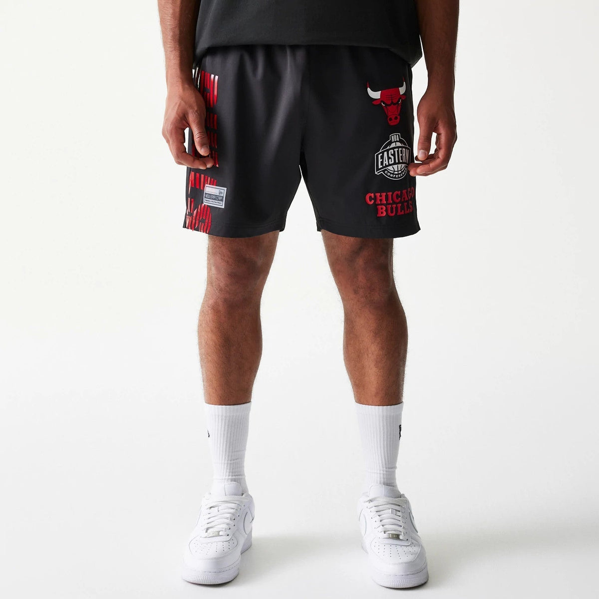 Chicago Bulls NBA Match Black Oversized Shorts-Benirox