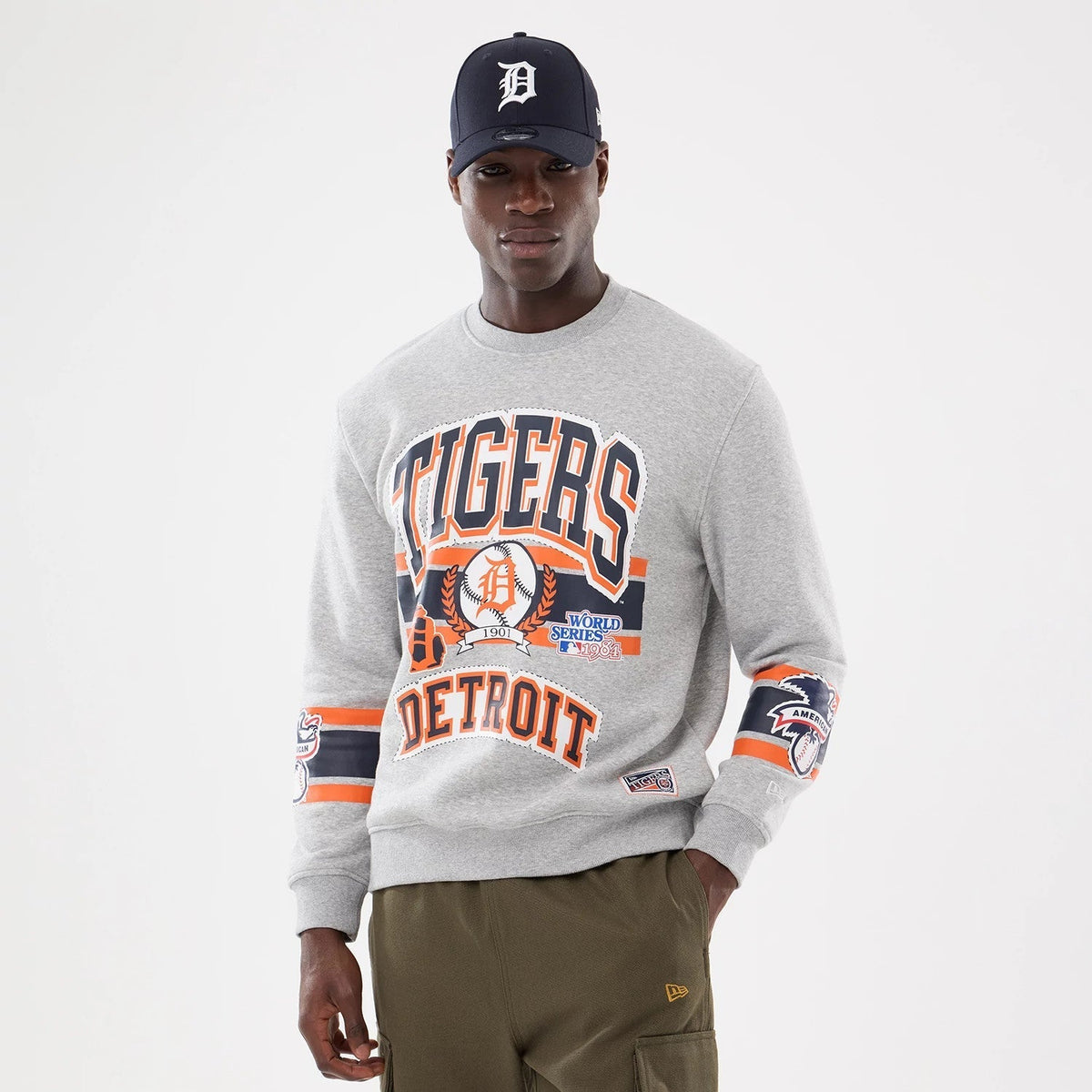 Detroit Tigers MLB Sport Classic Grey Crew Neck Sweater-Benirox