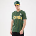 Athletics MLB Pinstripe Dark Green T-Shirt-Benirox