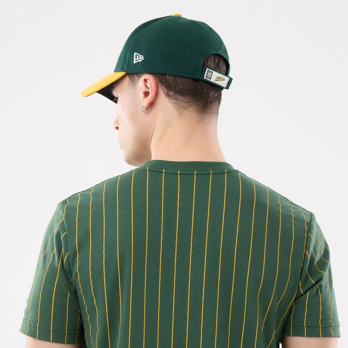 Athletics MLB Pinstripe Dark Green T-Shirt-Benirox