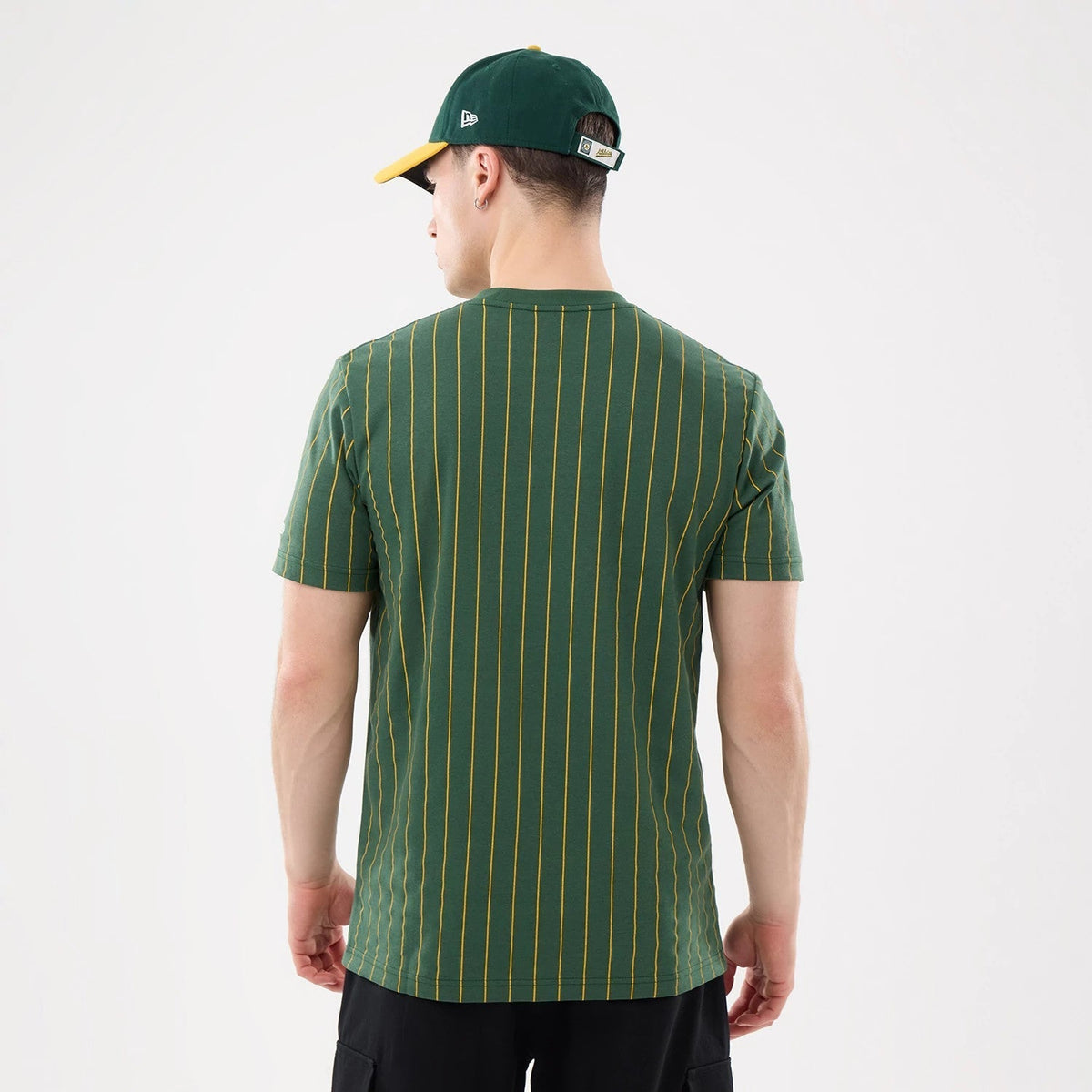 Athletics MLB Pinstripe Dark Green T-Shirt-Benirox