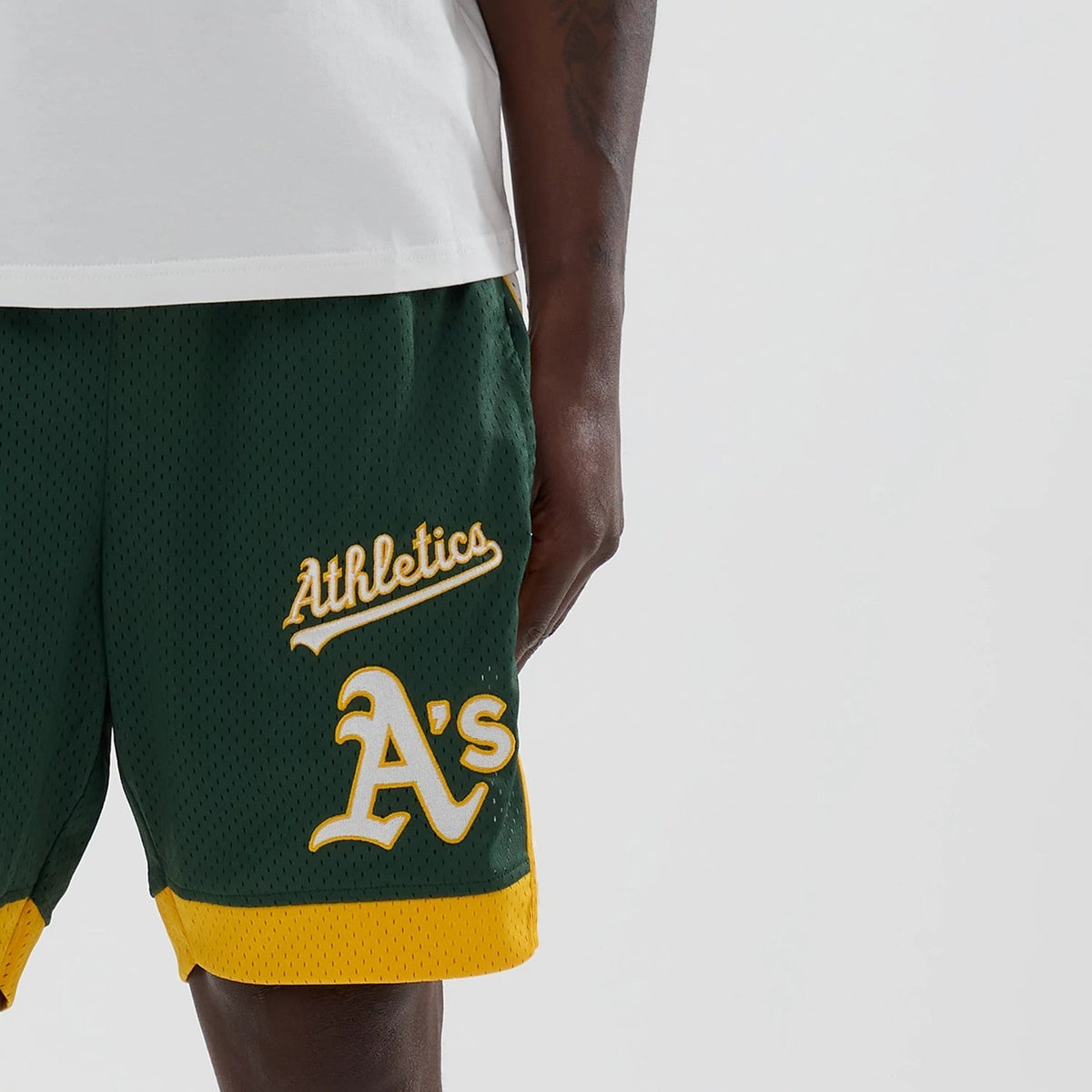Athletics MLB Dark Green Mesh Shorts-Benirox