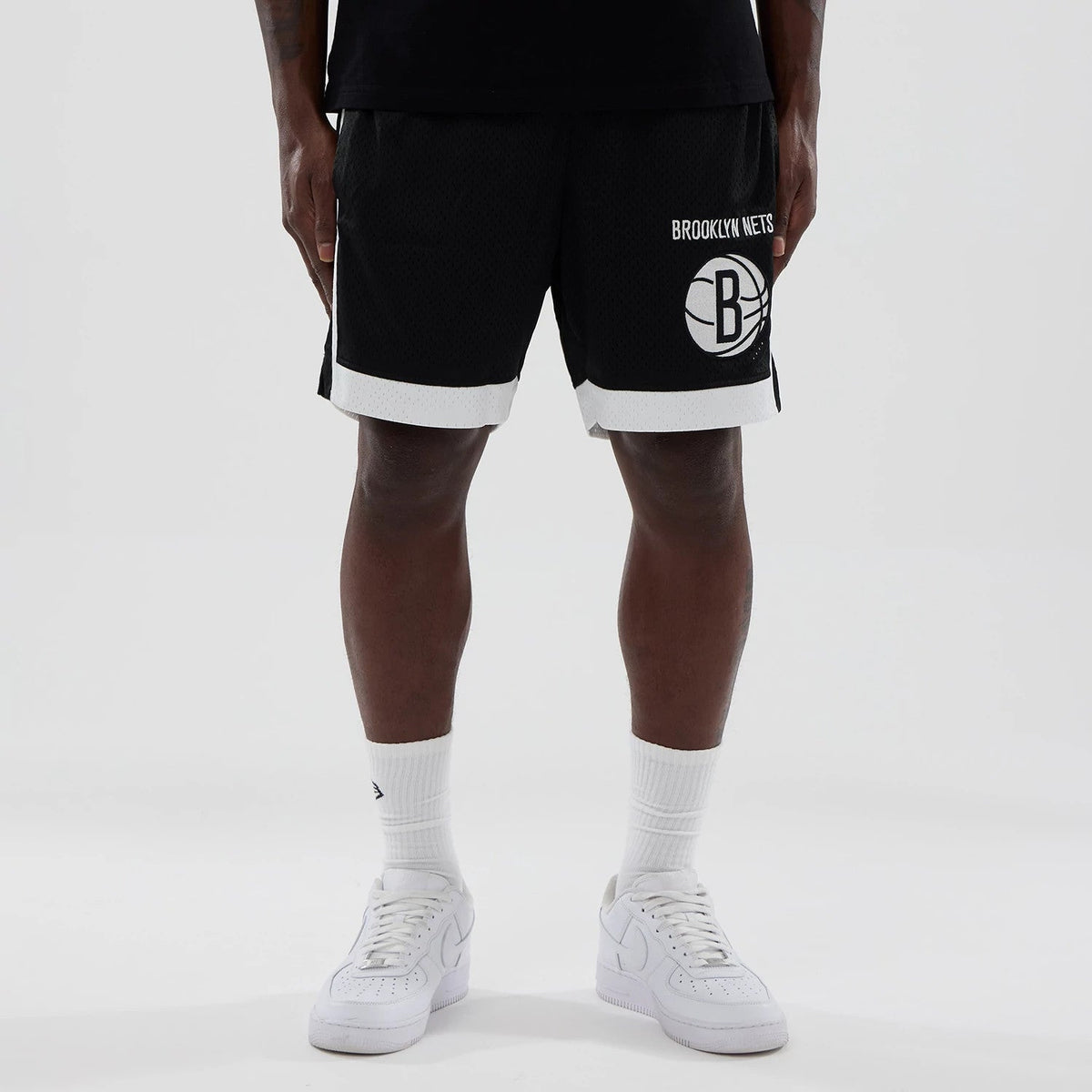 Brooklyn Nets NBA Black Mesh Shorts-Benirox