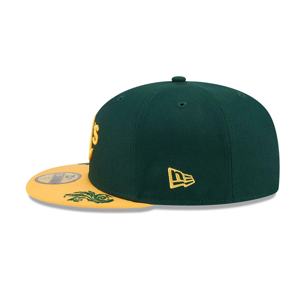 Athletics MLB Script Dark Green 59FIFTY Fitted Cap-Benirox