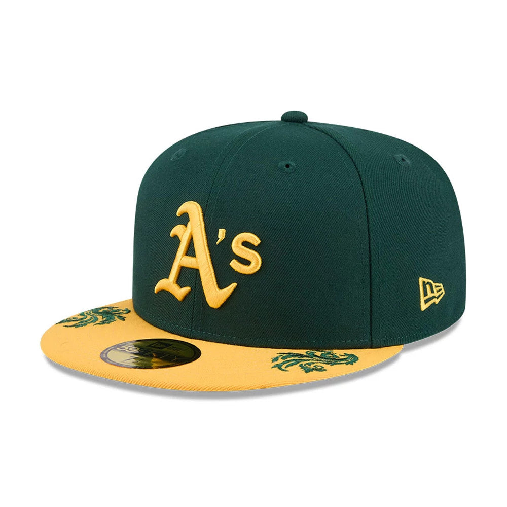 Athletics MLB Script Dark Green 59FIFTY Fitted Cap-Benirox
