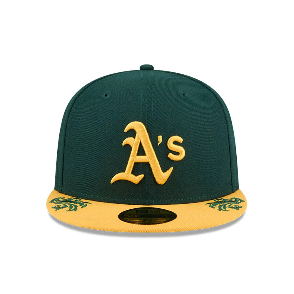 Athletics MLB Script Dark Green 59FIFTY Fitted Cap-Benirox