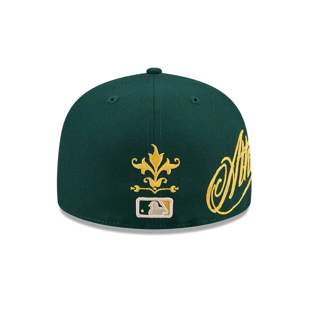 Athletics MLB Script Dark Green 59FIFTY Fitted Cap-Benirox