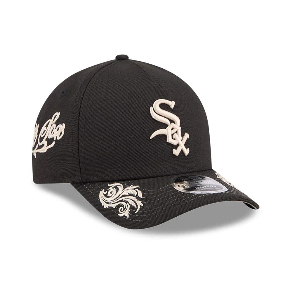 Chicago White Sox MLB Script Black 9FORTY M-Crown A-Frame Adjustable Cap-Benirox