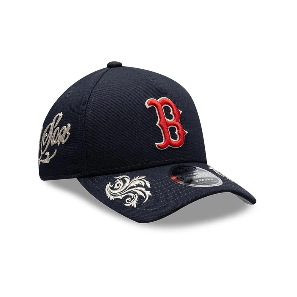 Boston Red Sox MLB Script Navy 9FORTY M-Crown A-Frame Adjustable Cap-Benirox