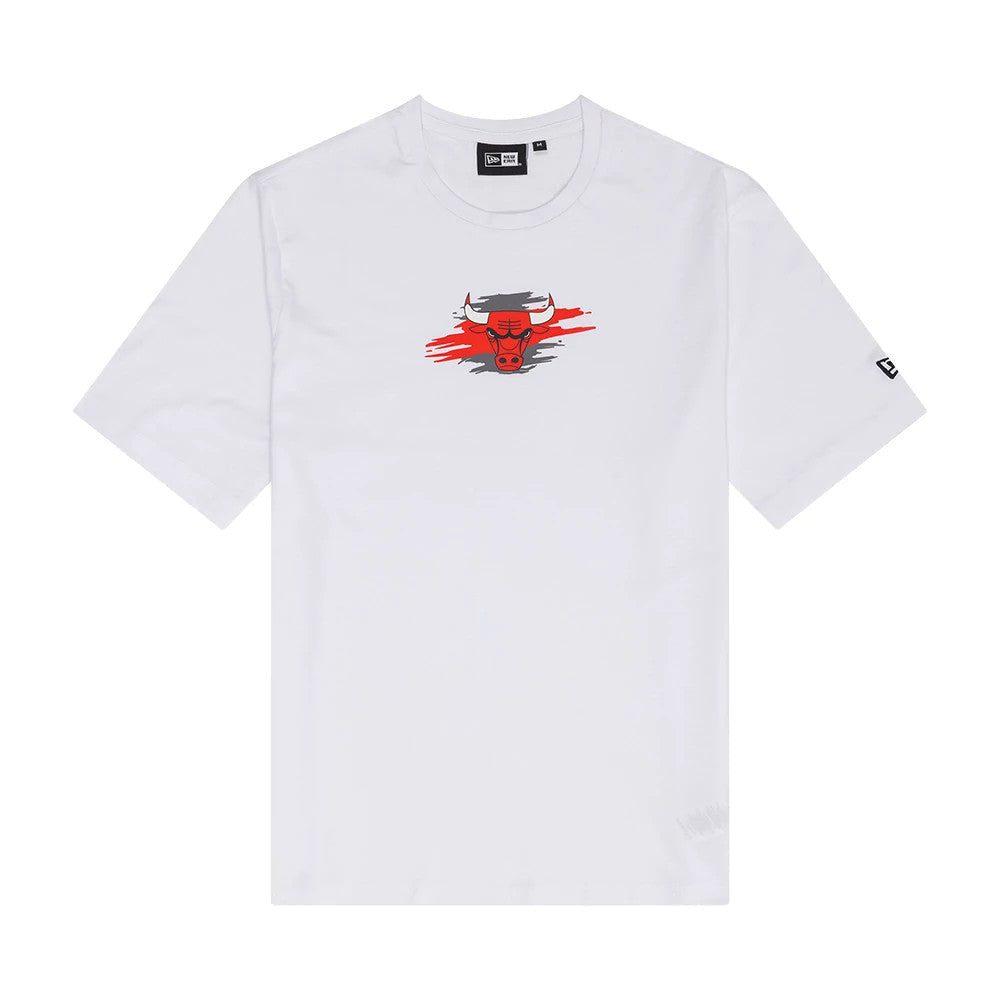Chicago Bulls NBA Paint Graphic White T-Shirt-Benirox