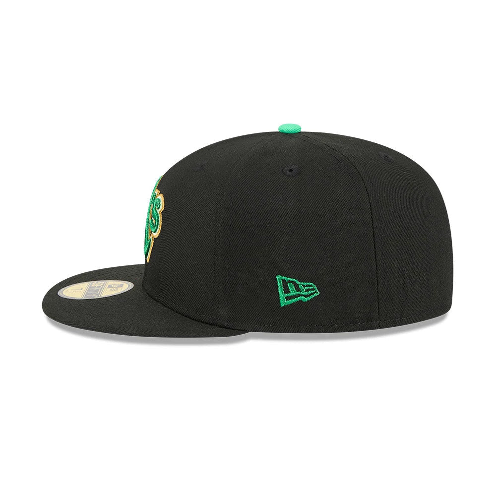 Athletics MLB Saint Patrick's Day Black 59FIFTY Fitted Cap-Benirox