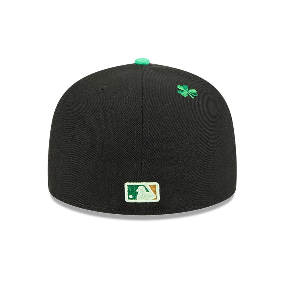 Athletics MLB Saint Patrick's Day Black 59FIFTY Fitted Cap-Benirox
