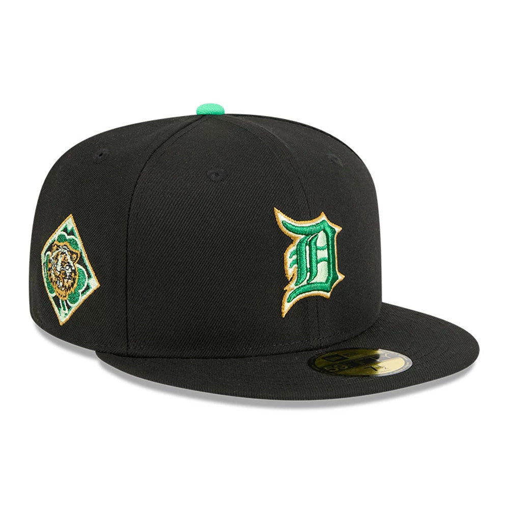 Detroit Tigers MLB Saint Patrick's Day Black 59FIFTY Fitted Cap-Benirox