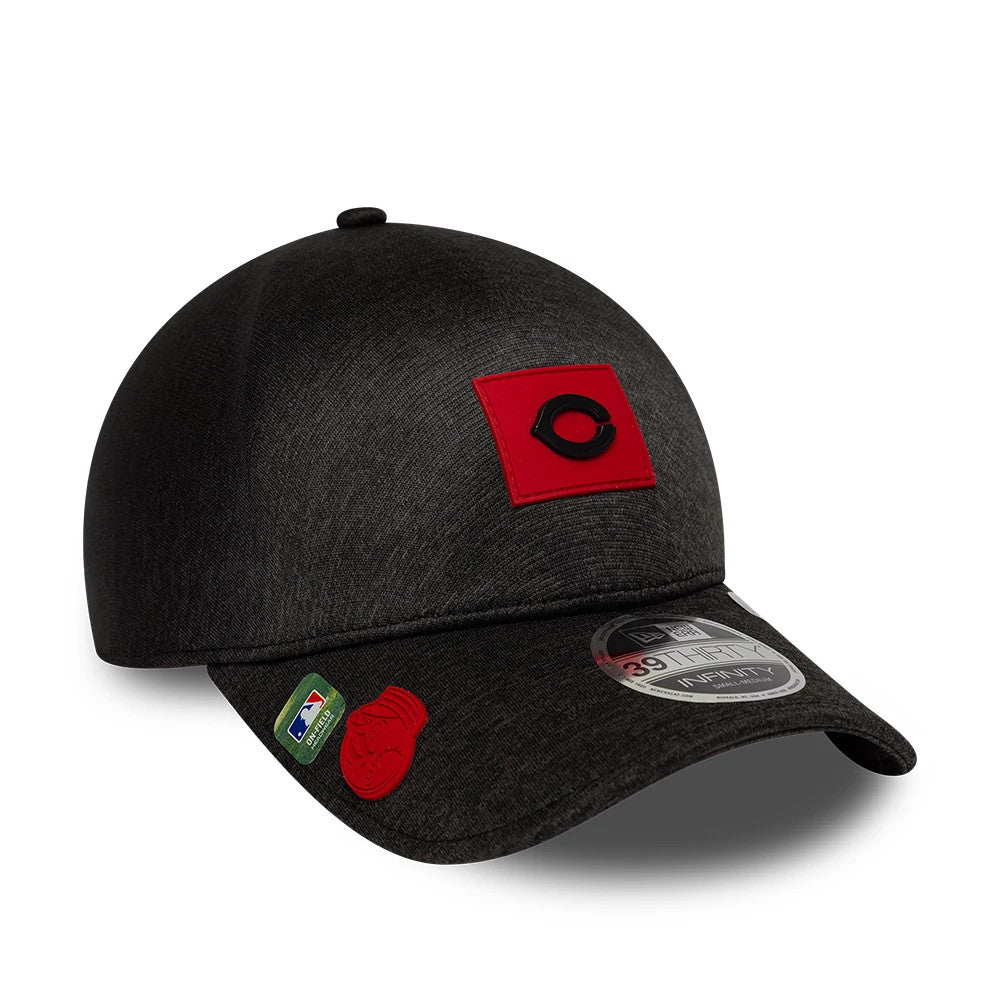 Cincinnati Reds MLB Clubhouse Black 39THIRTY Infinity Stretch Fit Cap-Benirox