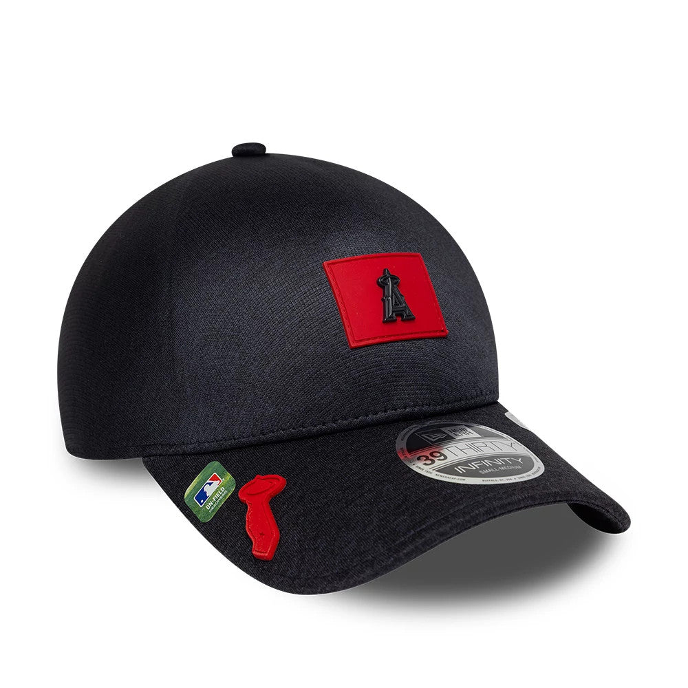 LA Angels MLB Clubhouse Black 39THIRTY Infinity Stretch Fit Cap-Benirox