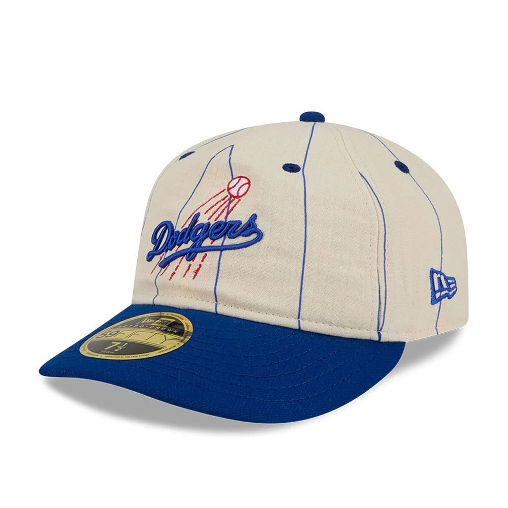 LA Dodgers MLB Linen Black Retro Crown 59FIFTY Fitted Cap-Benirox