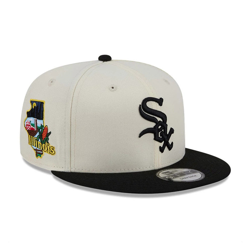 Chicago White Sox MLB Localized White 9FIFTY Snapback Adjustable Cap-Benirox