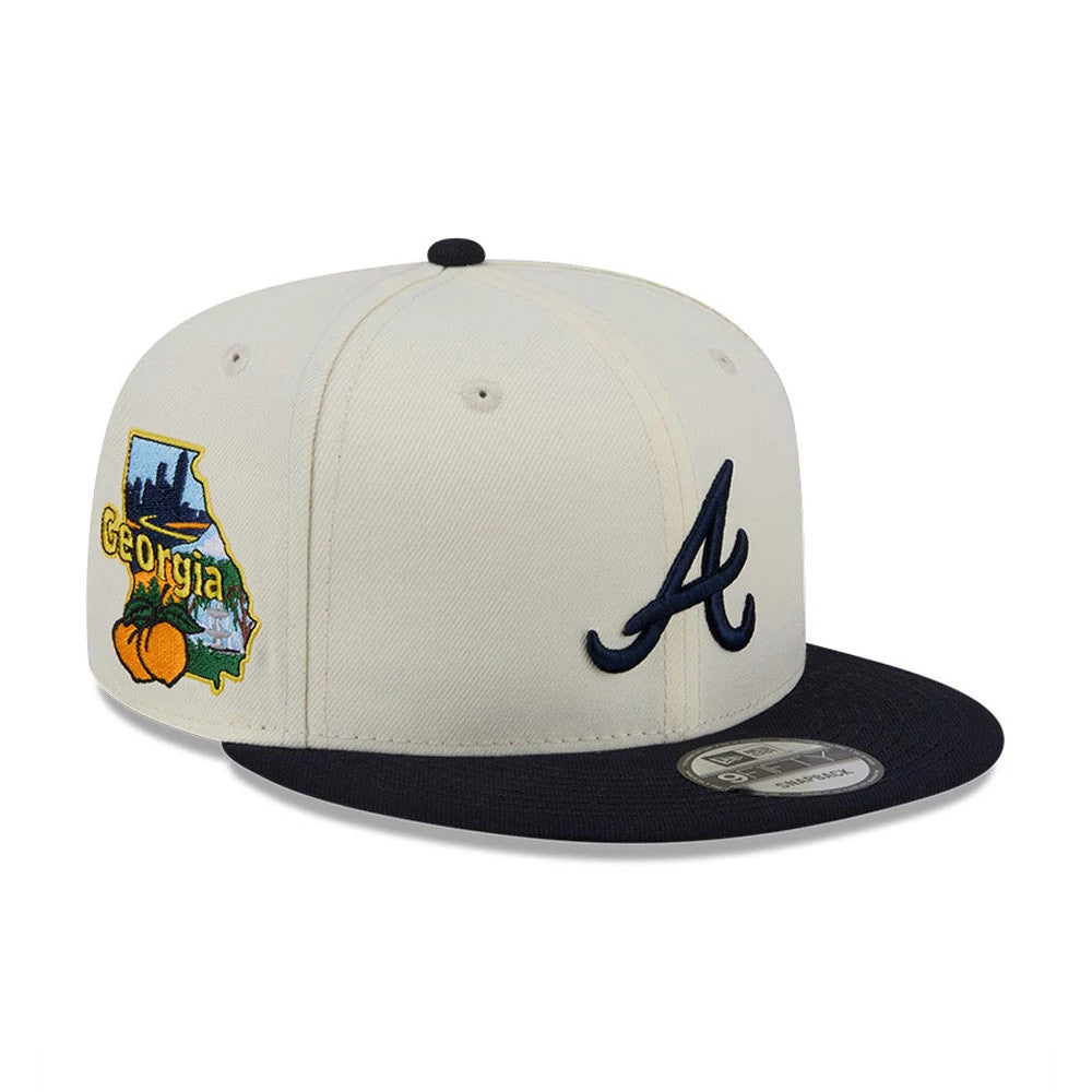 Atlanta Braves MLB Localized White 9FIFTY Snapback Adjustable Cap-Benirox