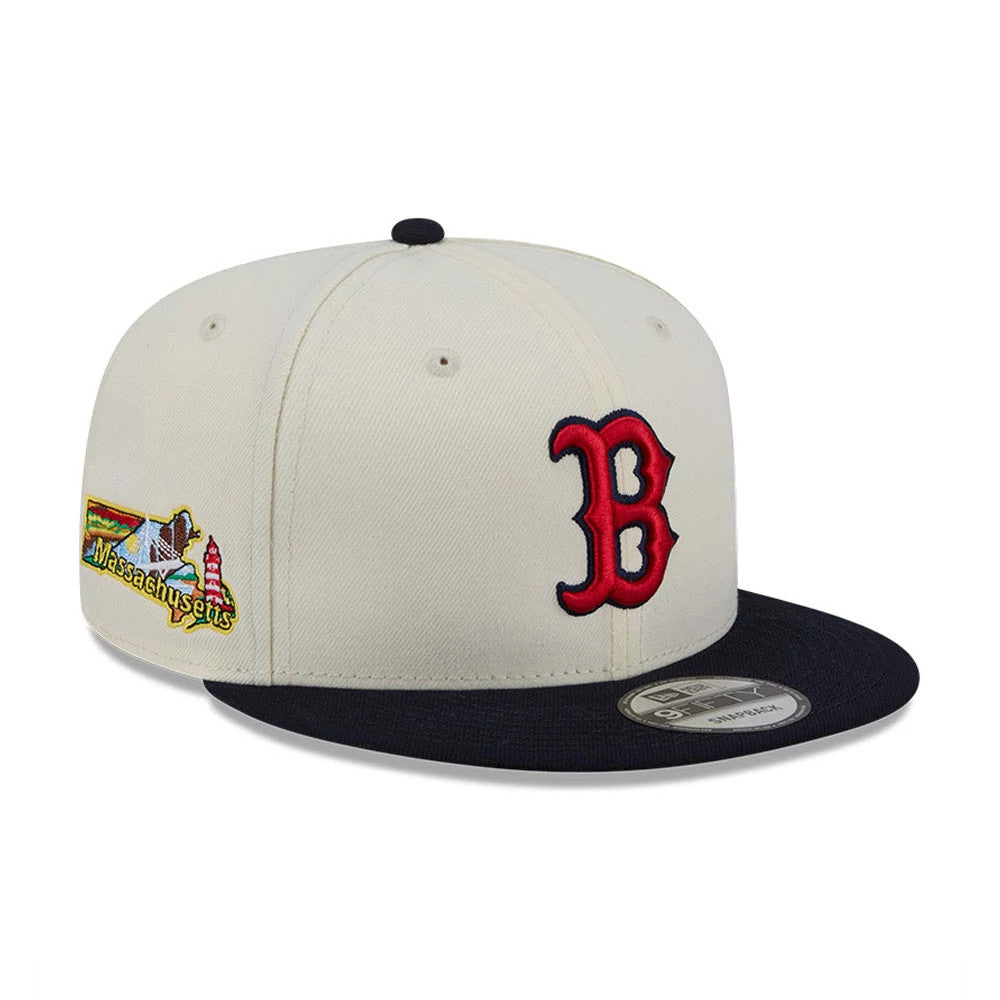 Boston Red Sox MLB Localized White 9FIFTY Snapback Adjustable Cap-Benirox