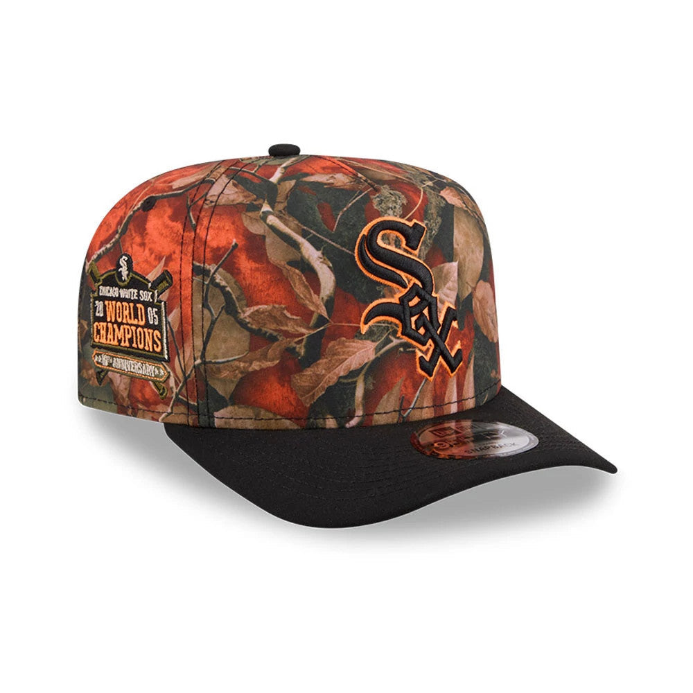 Chicago White Sox MLB Leaves Bright Orange 9FIFTY A-Frame Snapback Cap-Benirox
