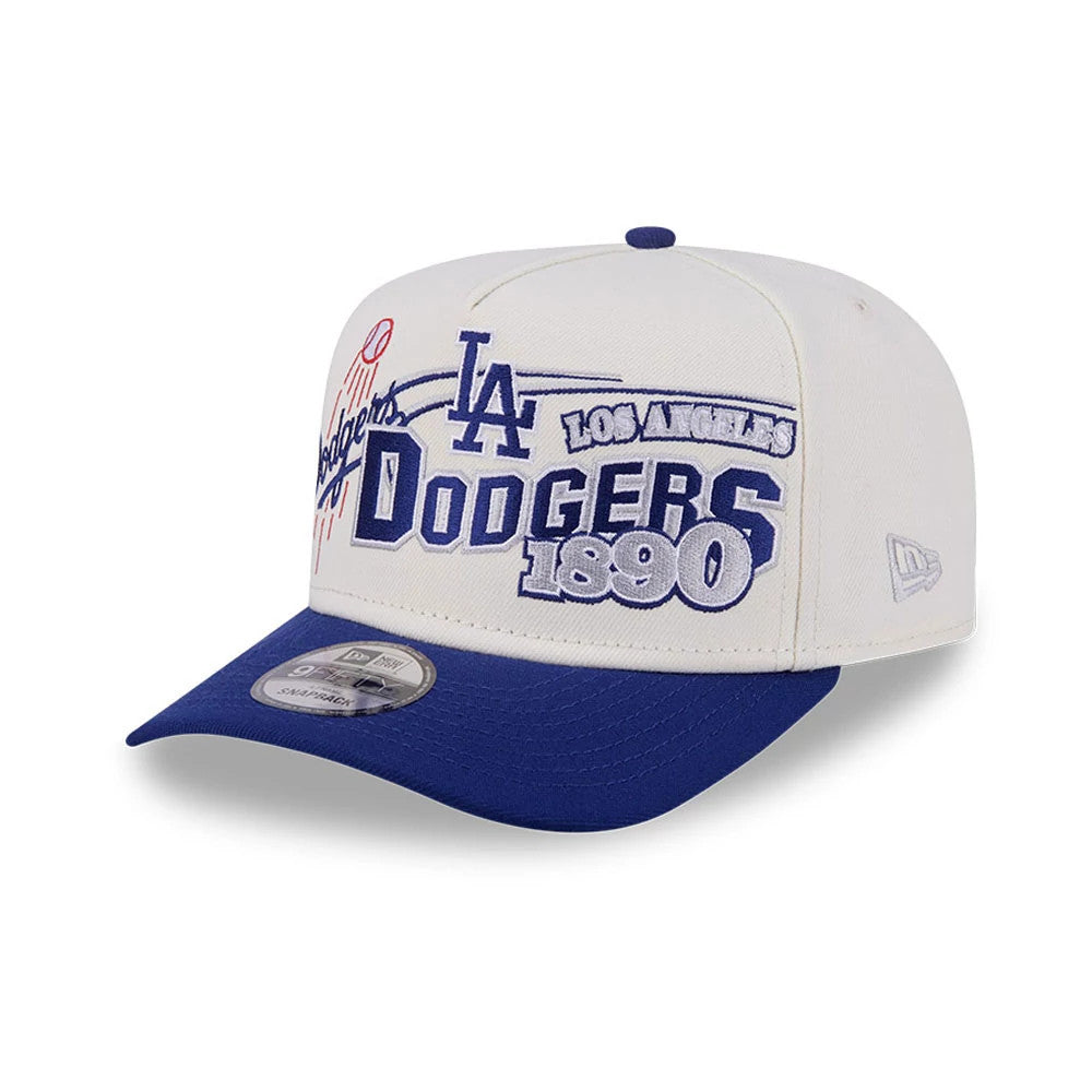 LA Dodgers MLB Classic White 9FIFTY A-Frame Snapback Adjustable Cap-Benirox