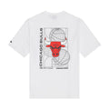 Chicago Bulls NBA Heritage Script White Oversized T-Shirt-Benirox