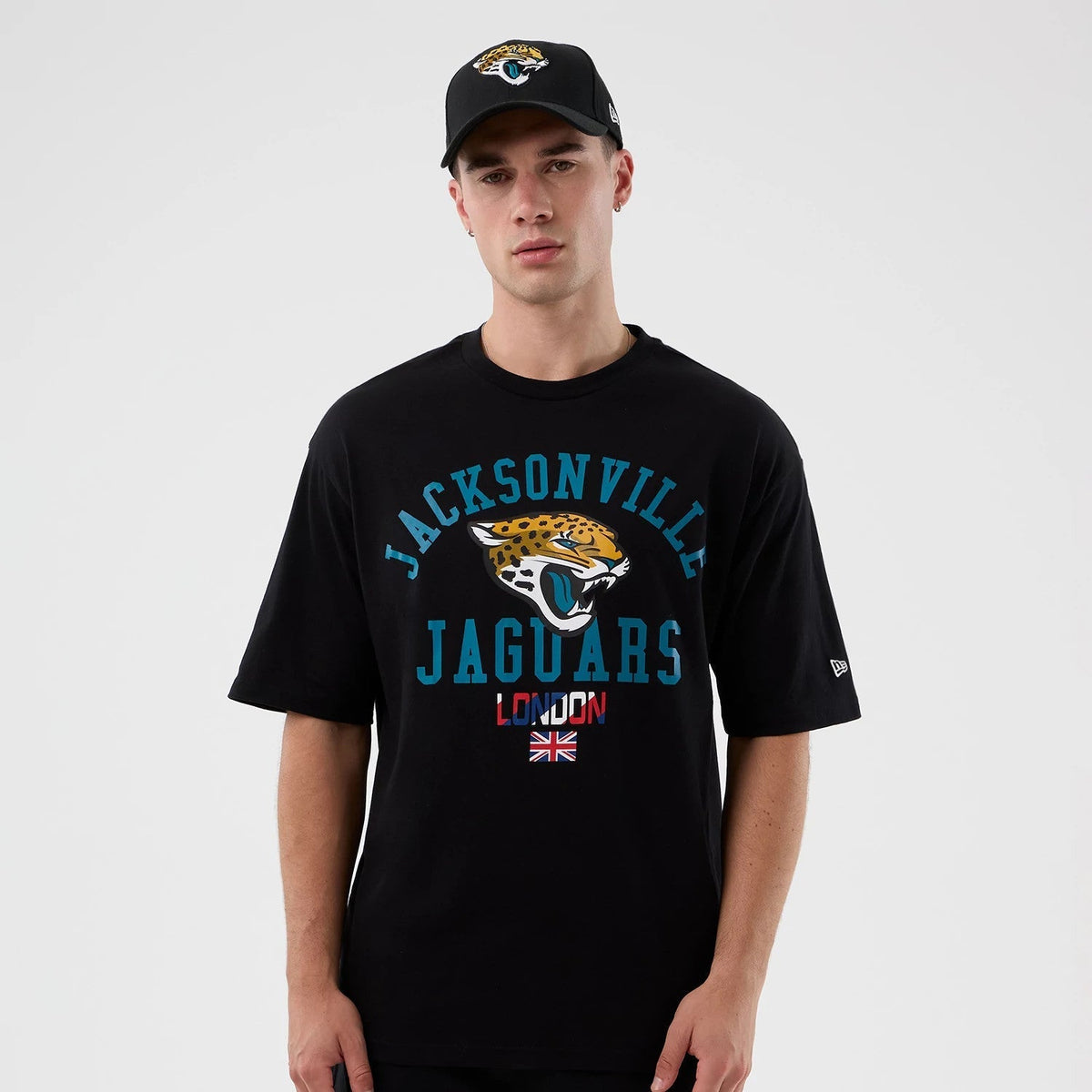 Jaguars NFL International Series Games London Black Oversized T-Shirt-Benirox