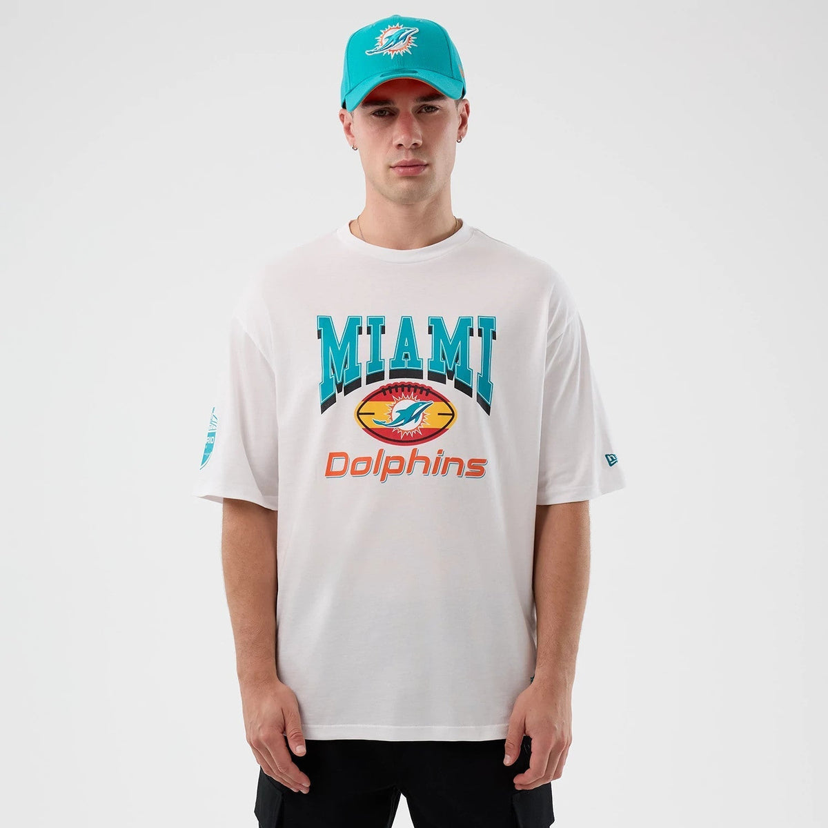 Dolphins NFL International Series Games Madrid White Oversized T-Shirt-Benirox
