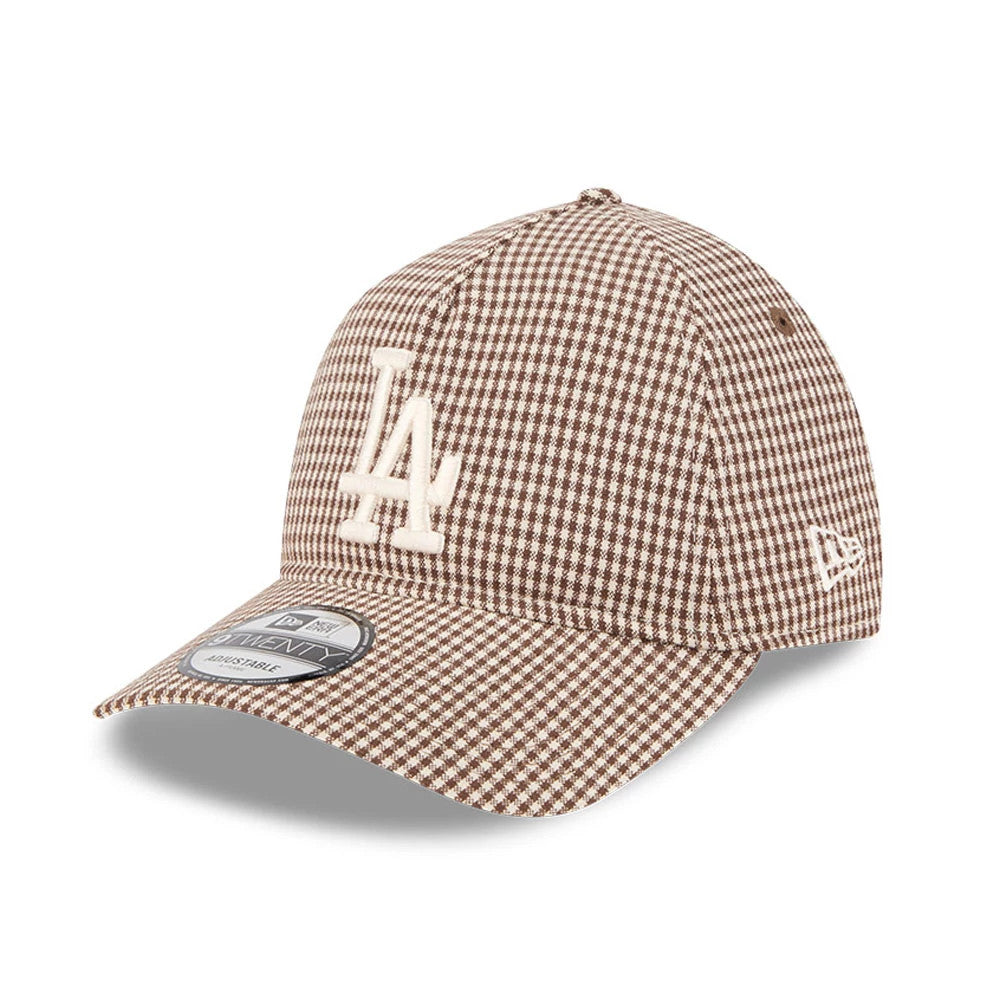 LA Dodgers MLB Check Open Brown 9TWENTY A-Frame Adjustable Cap-Benirox