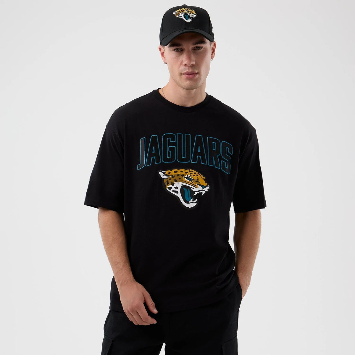 Jaguars NFL International Series Games Script Black Oversized T-Shirt-Benirox