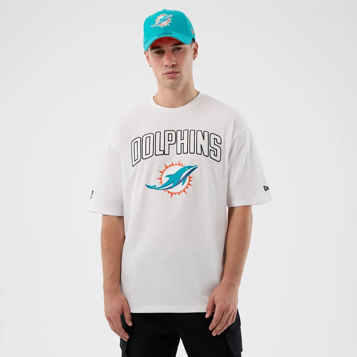 Dolphins NFL International Series Games Script White Oversized T-Shirt-Benirox