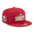 Denver Nuggets NBA Hardwood Classic Dark Red 59FIFTY Fitted Cap-Benirox