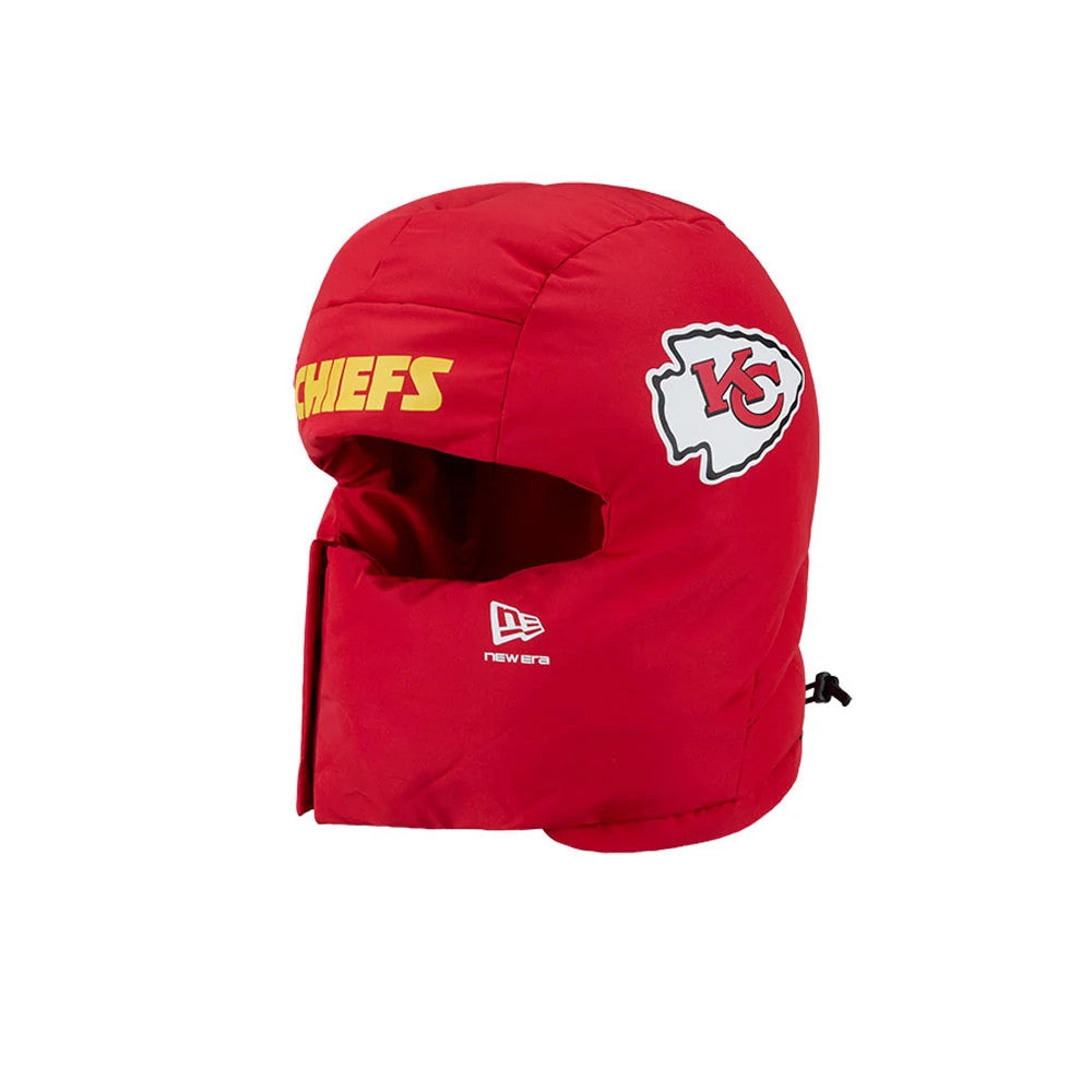 Kansas City Chiefs NFL Puffer Helmet Red Trapper Hat-Benirox