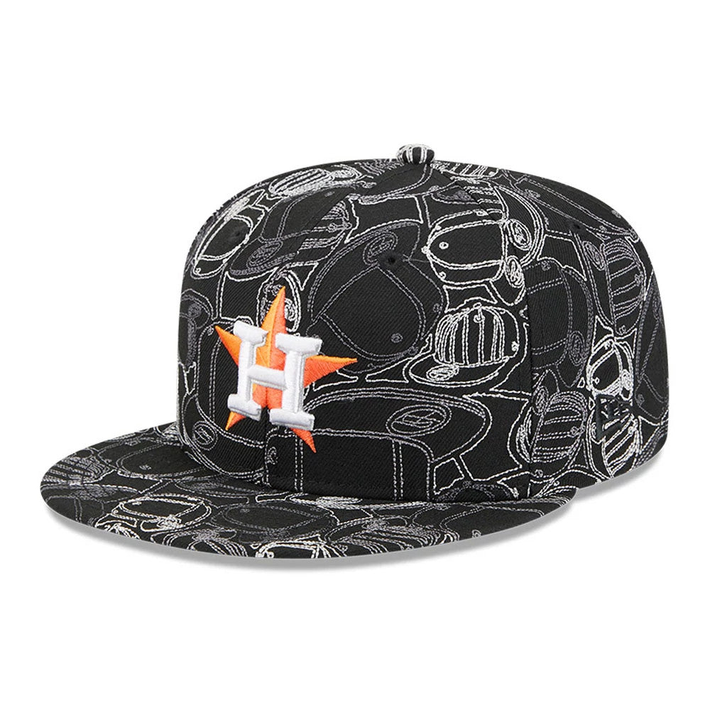 Houston Astros MLB Cap Scramble Black 59FIFTY Fitted Cap-Benirox