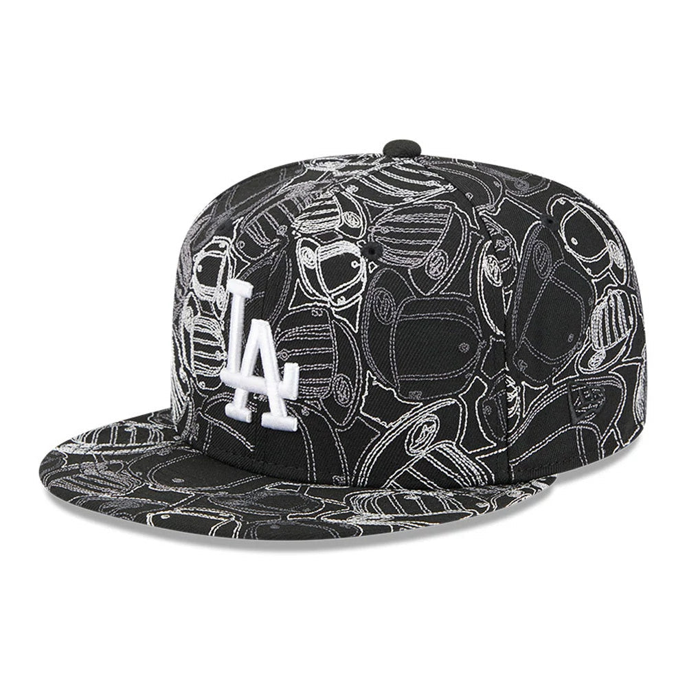 LA Dodgers MLB Cap Scramble Black 59FIFTY Fitted Cap-Benirox