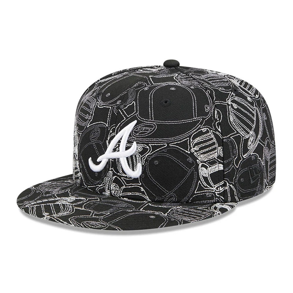 Atlanta Braves MLB Cap Scramble Black 59FIFTY Fitted Cap-Benirox