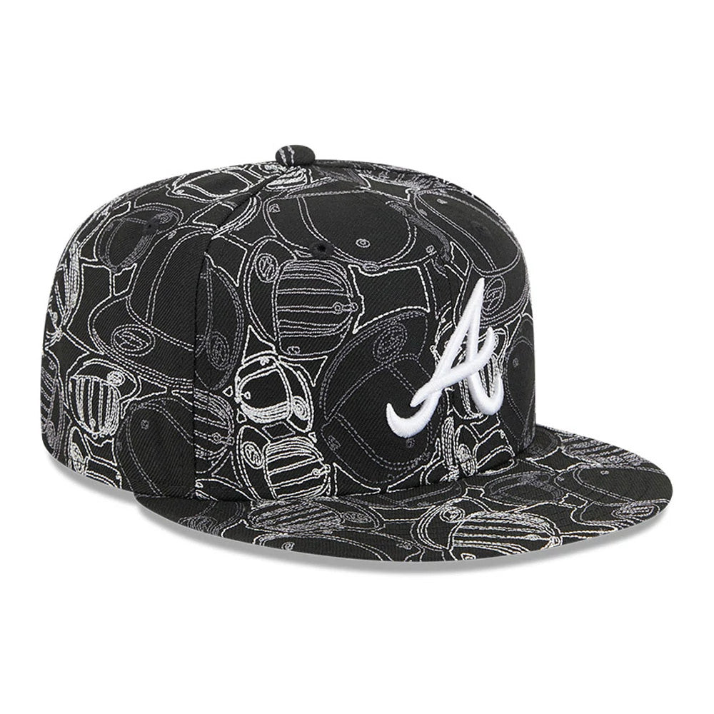 Atlanta Braves MLB Cap Scramble Black 59FIFTY Fitted Cap-Benirox