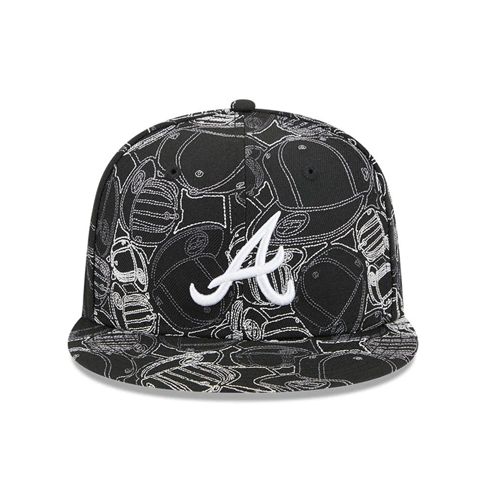 Atlanta Braves MLB Cap Scramble Black 59FIFTY Fitted Cap-Benirox