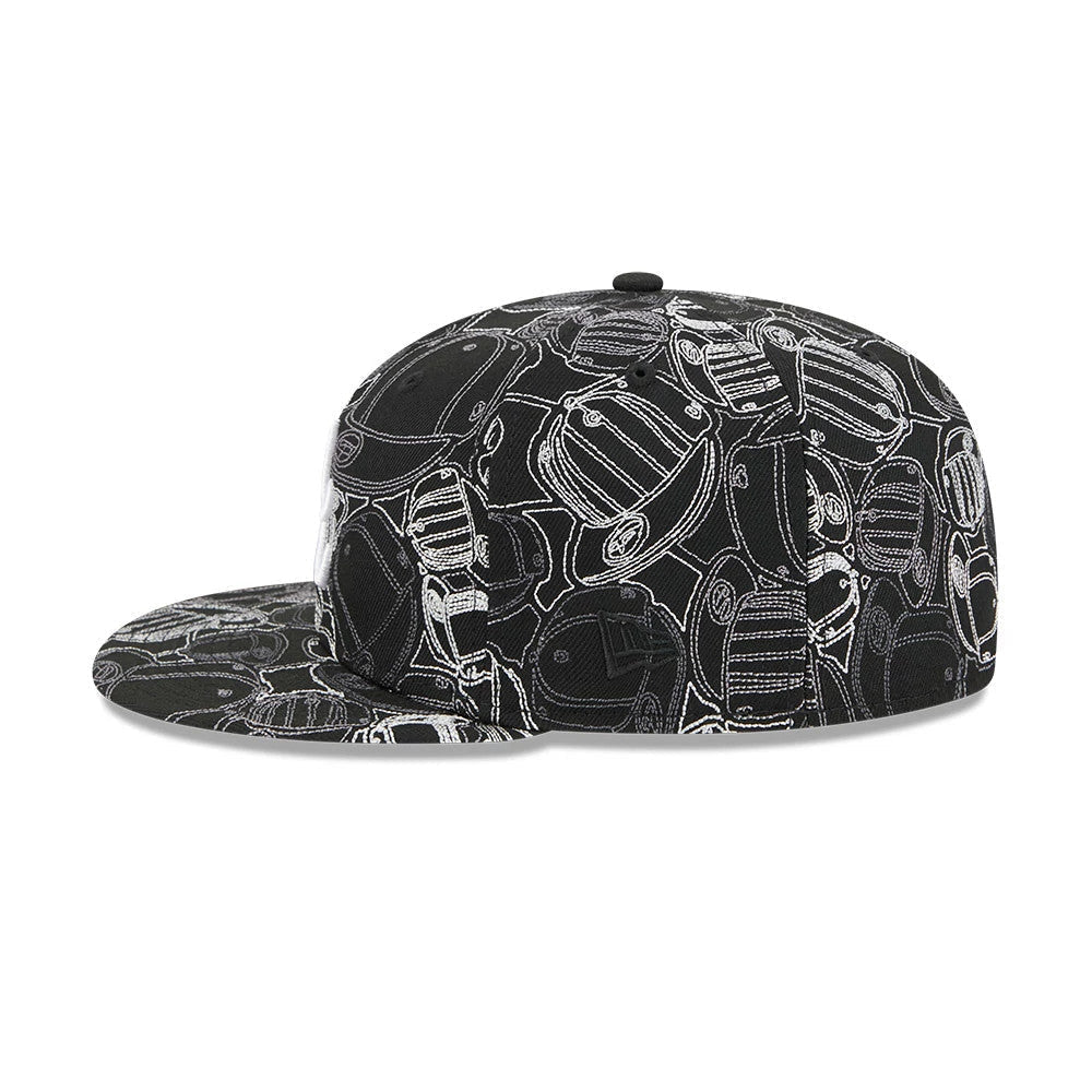 Atlanta Braves MLB Cap Scramble Black 59FIFTY Fitted Cap-Benirox