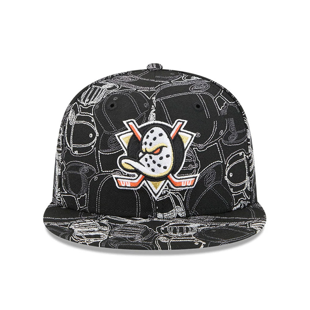 Anaheim Ducks NHL Cap Scramble Black 59FIFTY Fitted Cap-Benirox