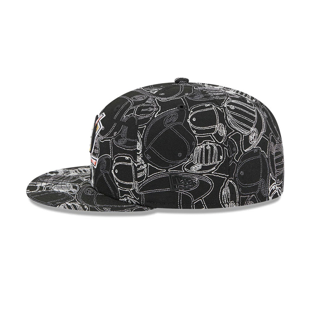 Anaheim Ducks NHL Cap Scramble Black 59FIFTY Fitted Cap-Benirox