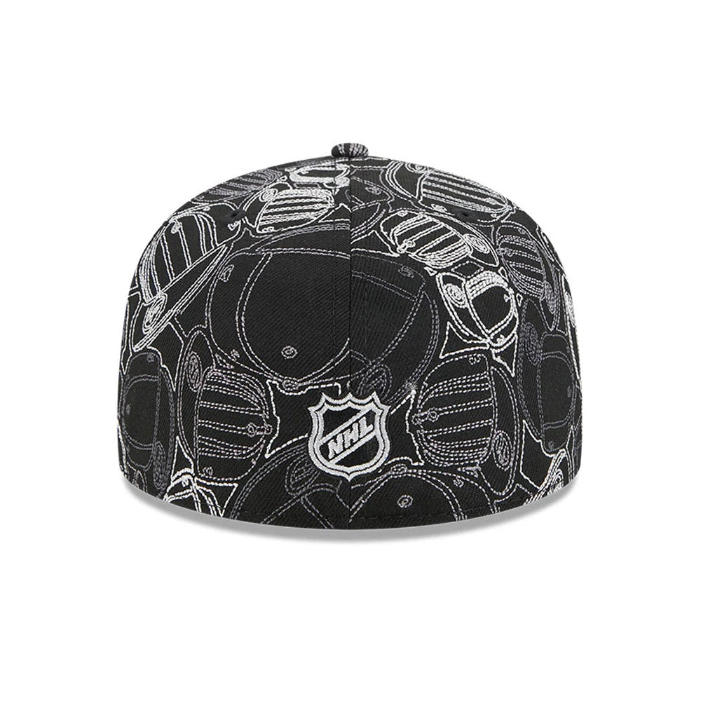 Anaheim Ducks NHL Cap Scramble Black 59FIFTY Fitted Cap-Benirox