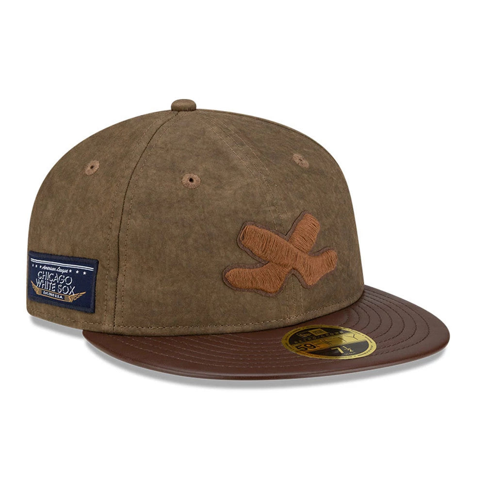 Chicago White Sox MLB Open Brown Retro Crown 59FIFTY Fitted Cap-Benirox
