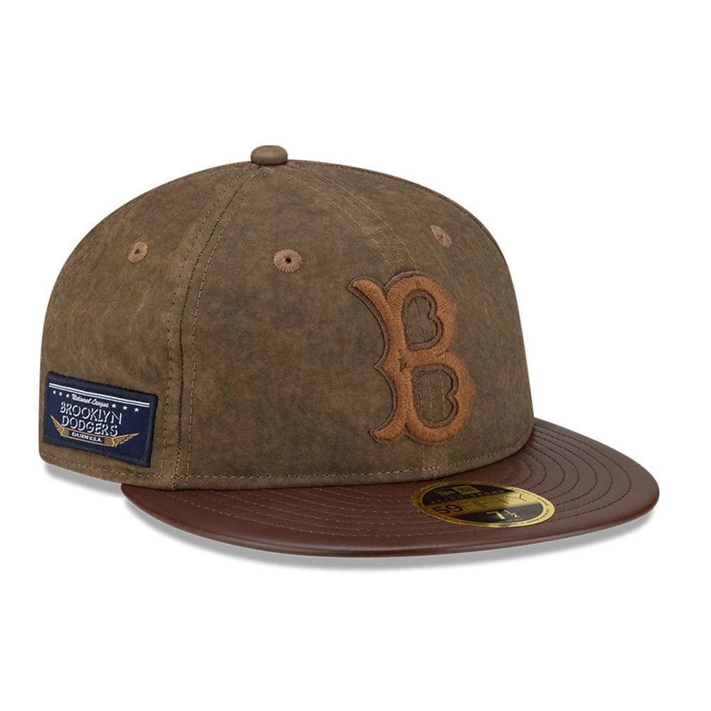 Brooklyn Dodgers MLB Open Brown Retro Crown 59FIFTY Fitted Cap-Benirox
